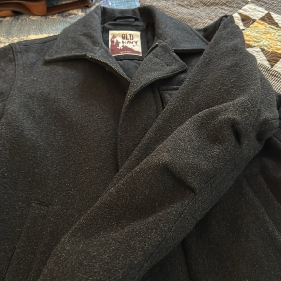 Men’s Old Navy Wool Zip Pea Coat - Picture 4 of 6